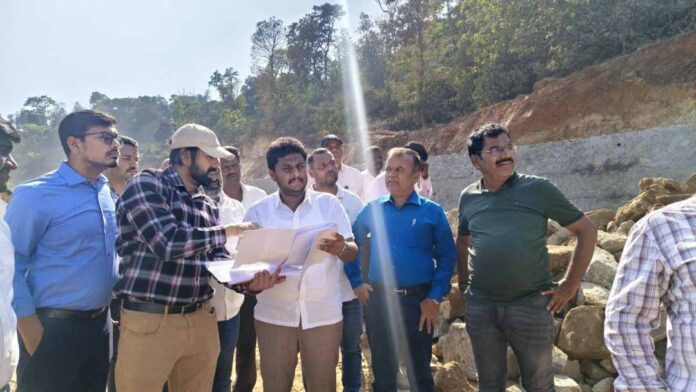 ರಾಷ್ಟ್ರೀಯ ಹೆದ್ದಾರಿ 75ರ ಕಾಮಗಾರಿ ಪರಿಶೀಲನೆ