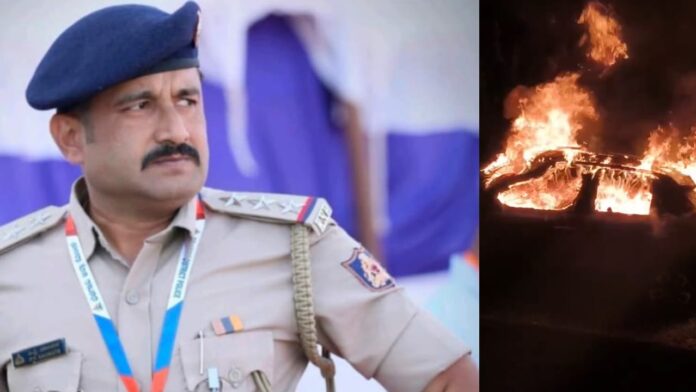 ಧಾರವಾಡ | ಹೊತ್ತಿ ಉರಿದ ಕಾರು; ಇನ್&zwnj;ಸ್ಪೆಕ್ಟರ್&zwnj; ಪಂಚಾಕ್ಷರಯ್ಯಾ ಸಾಲಿಮಠ ಜೀವಂತ ದಹನ