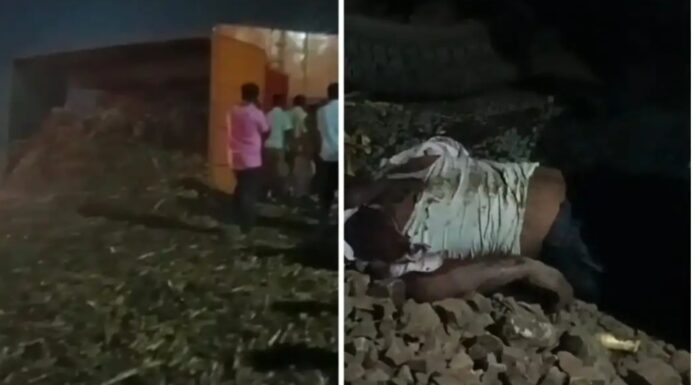 ಬೆಳಗಾವಿ : ಕಬ್ಬು ಟ್ರಾಲಿ ಪಲ್ಟಿ ಬೈಕ್ ಸವಾರ ಸ್ಥಳದಲ್ಲೇ ಸಾವು