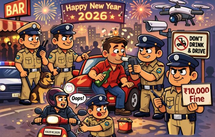 ಹೊಸ ವರ್ಷದ ಸಂಭ್ರಮ : ಕುಡಿದು ವಾಹನ ಚಲಾಯಿಸಿದರೆ ₹10 ಸಾವಿರ ದಂಡ
