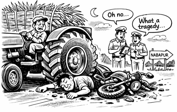 ಬೆಳಗಾವಿ : ಕಬ್ಬು ಸಾಗಿಸುತ್ತಿದ್ದ ಟ್ರ್ಯಾಕ್ಟರ್ ಚಕ್ರಕ್ಕೆ ಸಿಲುಕಿ ಬೈಕ್ ಸವಾರ ಸಾವು