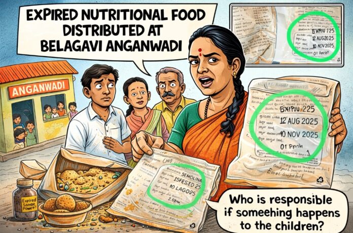 ಬೆಳಗಾವಿ ಅಂಗನವಾಡಿ ಕೇಂದ್ರಗಳಲ್ಲಿ ಅವಧಿ ಮೀರಿದ ಪೌಷ್ಟಿಕ ಆಹಾರ ವಿತರಣೆ ಆರೋಪ