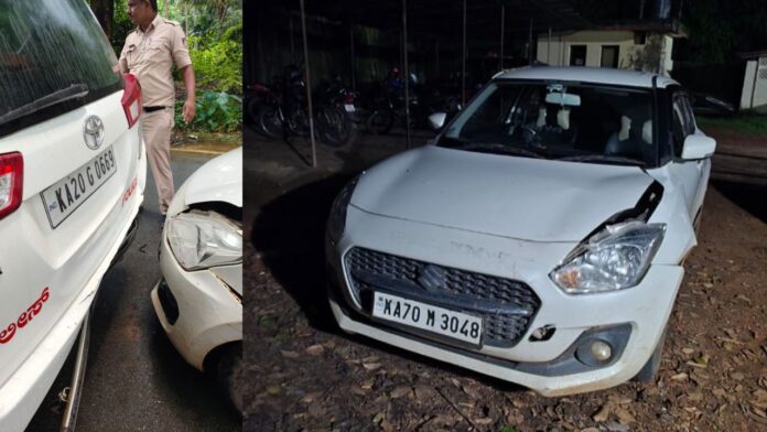 ಉಡುಪಿ | ಮಹೇಶ್&zwnj; ಶೆಟ್ಟಿ ತಿಮರೋಡಿ ಬೆಂಬಲಿಗರ ಕಾರು ಪೊಲೀಸ್&zwnj; ಅಧೀಕ್ಷರಕ ಕಾರಿಗೆ ಡಿಕ್ಕಿ !